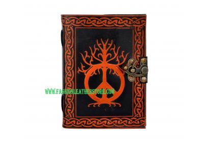Piece Sign Shadow Handmade Leather Notebook Journal Diary Sketchbook Notepad 